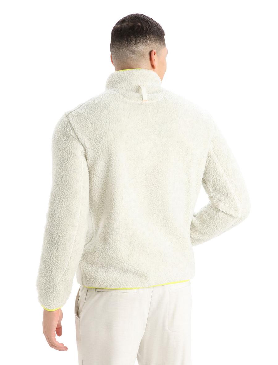 Icebreaker RealFleece™ Merino High Pile Long Sleeve Half Zip Miesten Huppari Valkoinen | FI 1250FDNM